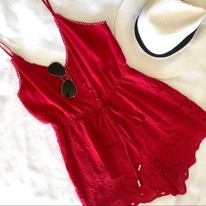 NWOT Good for You Scallop Romper